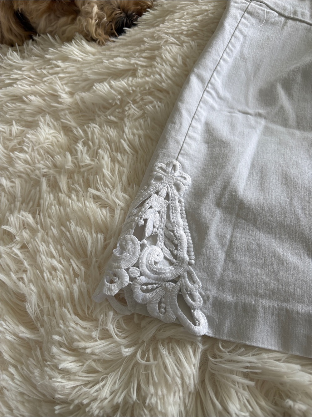 White Embroidered Hem Women's Skort